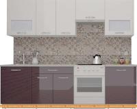 Кухня ВерсоМебель ЭкоЛайт-6 2.6 (белый/фиолетовый) картинка