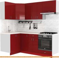 Кухня S-Company Клео глосc 1.2x2.1 левая (бургундский глян./бургундский глян.) картинка