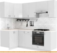 Кухня S-Company Клео глосc 1.2x2.3 левая (белый глянец/белый глянец) картинка