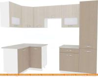 Кухня ВерсоМебель Эко-6 1.2х2.7 левая (крослайн латте/крослайн карамель) картинка