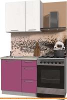 Кухня Интерлиния Мила Пластик 0.9 А (гортензия глянец/белый глянец/опал) картинка