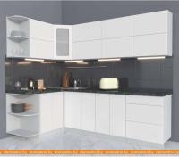 Кухня Интерлиния Мила Матте 1.5x2.5 А правая (белый-белый-кастилло тёмный) картинка