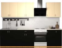 Кухня S-Company Клео лайт 2.3 (черный/песочный) картинка