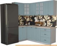 Кухня Интерлиния Мила Деко 1.2x2.2 (океан/травертин серый) картинка