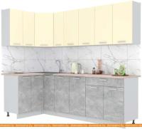 Кухня Интерлиния Мила Лайт 1.2x2.5 (ваниль-бетон-травертин) картинка