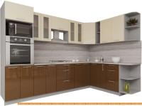Кухня Интерлиния Мила Gloss 1.88x3.0 правая (ваниль-шоколад) картинка