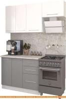 Кухня Кастанье Марта 1.5 (белый глянец/серый пыльный) картинка