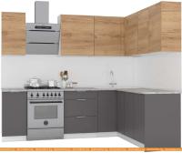 Кухня Интермебель Микс Топ-27 1.9x1.72м прав (дуб кр зол-графит сер-дуб кр зол) картинка