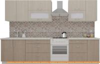 Кухня ВерсоМебель ВерсоЛайн 2-2.6 (крослайн латте/крослайн карамель) картинка