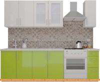 Кухня ВерсоМебель ВерсоЛайн 7-1.9 (белый 001/лайм яркий 026) картинка