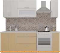 Кухня ВерсоМебель ВерсоЛайн 4-1.7 (белый 001/капучино 103) картинка