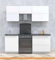 Кухня Интерлиния Мила Матте 2.0 Б (белый/белый/кастилло темный) картинка