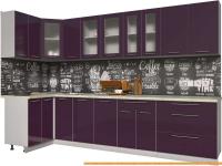 Кухня Интерлиния Мила Пластик 1.2x3.2 (слива глянец/опал светлый) картинка