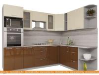 Кухня Интерлиния Мила Gloss 1.88x2.6 правая (ваниль-шоколад) картинка