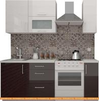 Кухня ВерсоМебель ВерсоЛайн 4-1.4 (белый 001/рубиново-красный 600) картинка