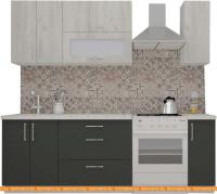 Кухня ВерсоМебель ВерсоЛайн 2-1.7 (дуб крафт белый/антрацит) картинка