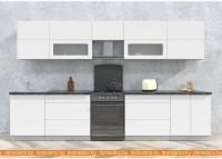 Кухня Интерлиния Мила Матте 3.5 Б (белый/белый/кастилло темный) картинка