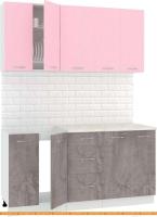 Кухня Кортекс-мебель Корнелия Лира 1.6м (розовый/оникс/королевский опал) картинка