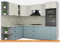 Кухня Интерлиния Мила Деко 1.88x2.6 правая (слоновая кость-океан-опал светлый) картинка