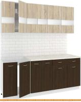 Кухня Кортекс-мебель Корнелия Экстра 1.9м (дуб сонома/венге/королевский опал) картинка