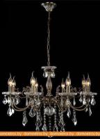 Подвесная люстра Евросвет 3281/8 античная бронза/прозрачный хрусталь картинка