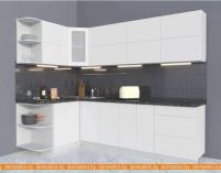 Кухня Интерлиния Мила Матте 1.5x2.6 А левая (белый/белый/опал светлый) картинка