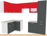 Кухня ВерсоМебель Эко-5 1.4x2.6 левая (антрацит/красный чили) картинка