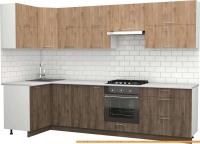 Кухня S-Company Клео крафт 1.2x3.0 левая (дуб харбор эспрессо/дуб харбор зол.) картинка