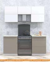 Кухня Интерлиния Мила Матте 1.8 Б (белый/луна/опал светлый) картинка