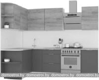 Кухня Интермебель Микс Топ-15 2x1.6м левая (дуб крафт зол-графит серый-дуб зол) картинка