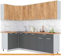 Кухня Интерлиния Мила Лайт 1.2x2.5 (дуб золотой-антрацит-дуб бунратти) картинка