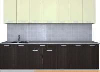 Кухня Интерлиния Мила Лайт 2.8 (салатовый/дуб венге) картинка