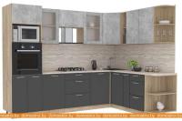 Кухня Интерлиния Мила 1.88x2.8 левая (бетон-антрацит-травертин) картинка