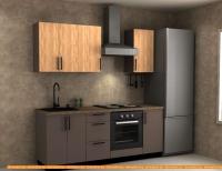 Кухня ЗОВ Сайда прямая 2.0 м (дуб медовый гор/трюфель коричневый) картинка