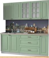 Кухня Интерлиния Мила Деко 1.9 Б (мята/травертин серый) картинка