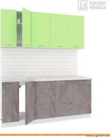 Кухня Кортекс-мебель Корнелия Лира 1.8м (зеленый/оникс/королевский опал) картинка