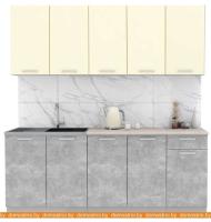 Кухня Интерлиния Мила Лайт 2.0 (ваниль-бетон-травертин) картинка