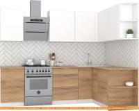Кухня Интермебель Микс Топ-15 2x1.6м прав (бел прем-дуб крафт зол-дуб крафт зол) картинка