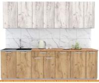 Кухня Интерлиния Мила Лайт 2.5 (дуб белый-дуб золотой-дуб бунратти) картинка