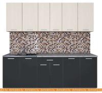 Кухня Интерлиния Мила Лайт 2.2 (вудлайн кремовый-антрацит-бискайская сосна) картинка