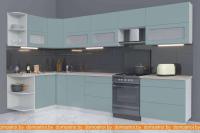 Кухня Интерлиния Мила Матте 1.5x3.5 Б правая (океан-океан-травертин серый) картинка