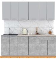 Кухня Интерлиния Мила Лайт 2.0-60 (серебристый-бетон-бискайская сосна) картинка