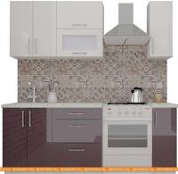 Кухня ВерсоМебель ВерсоЛайн 8-1.5 (белый 001/фиолетовый 014) картинка