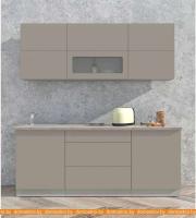 Кухня Интерлиния Мила Матте 2.0 А (луна/луна/травертин серый) картинка