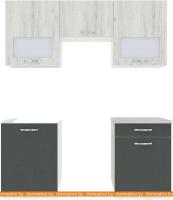 Кухня ВерсоМебель Эко-6 1.7 (дуб крафт белый/антрацит) картинка