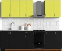Кухня S-Company Клео колор 2.1 (черный/лайм) картинка