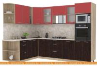 Кухня Интерлиния Мила 1.88x2.8 левая (красный-дуб венге-малага) картинка