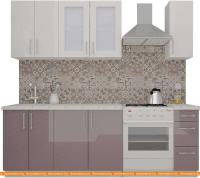 Кухня ВерсоМебель ВерсоЛайн 3-1.7 (белый 001/глициния 029) картинка