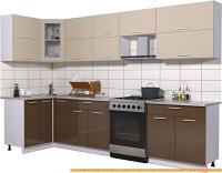 Кухня Интерлиния Мила Gloss 60-12x31 (ваниль/шоколад глянец) картинка
