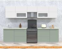 Кухня Интерлиния Мила Матте 3.1 Б (белый/мята/опал светлый) картинка
